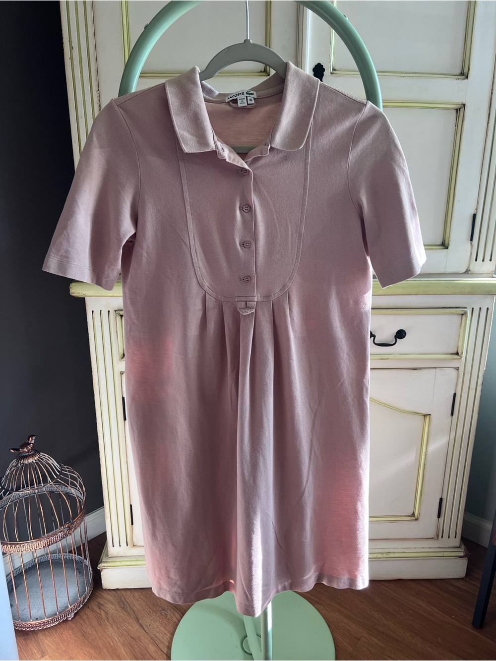 Lacoste Nude, Khaki Polo Dress, pleated 100% cotton